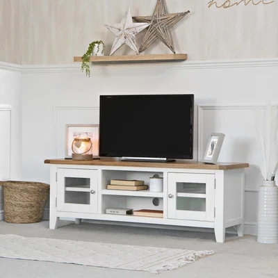 Chiltern Oak Furniture Chester White Painted Oak Large TV Unit