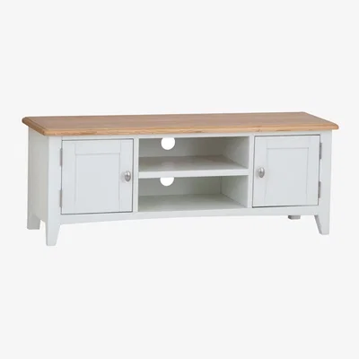 Chiltern Oak Furniture Gloucester White Painted Large TV Unit