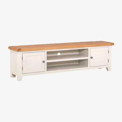 Chiltern Oak Furniture Hampshire Ivory Painted Oak Extra Large TV Unit