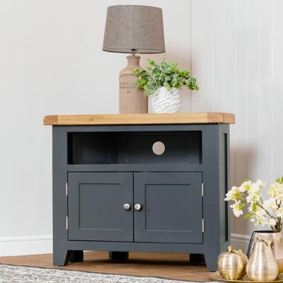 Chiltern Oak Furniture Hampshire Blue Painted Oak Corner TV Unit