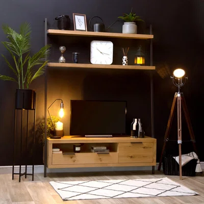 Chiltern Oak Furniture Urban Industrial Oak Bookcase TV Unit