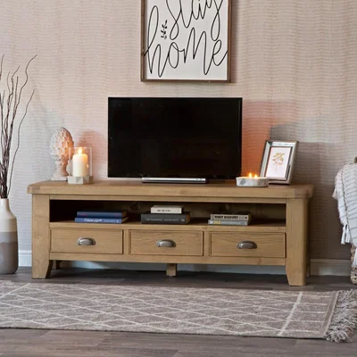 Chiltern Oak Furniture Wessex Smoked Oak Large TV Unit