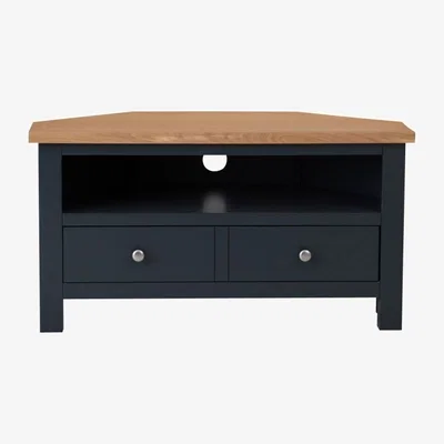 Chiltern Oak Furniture Salisbury Blue Painted Oak Corner Tv Unit