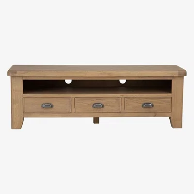 Chiltern Oak Furniture Wessex Smoked Oak Large TV Unit