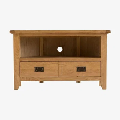 Chiltern Oak Furniture Rustic Oak Corner TV Unit