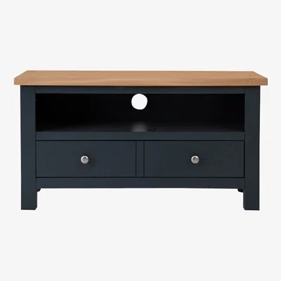 Chiltern Oak Furniture Salisbury Blue Painted Oak Small TV Unit