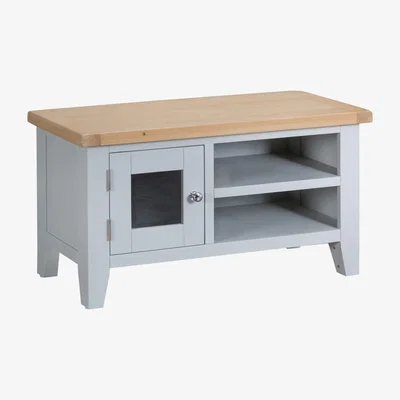 Chiltern Oak Furniture Suffolk Grey Painted Oak TV Unit