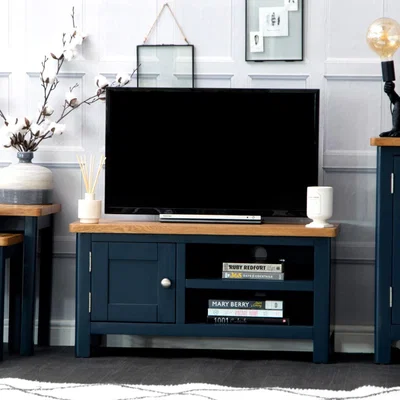 Chiltern Oak Furniture Rutland Blue Painted Oak TV Unit