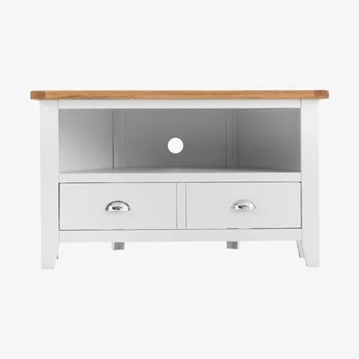 Chiltern Oak Furniture Chester White Painted Oak Corner TV Unit