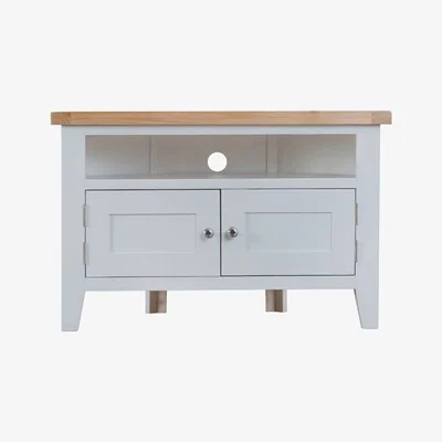 Chiltern Oak Furniture Suffolk Grey Painted Oak Corner TV Unit