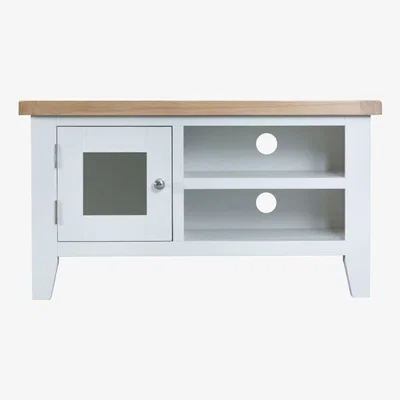 Chiltern Oak Furniture Suffolk White Painted Oak Standard TV Unit
