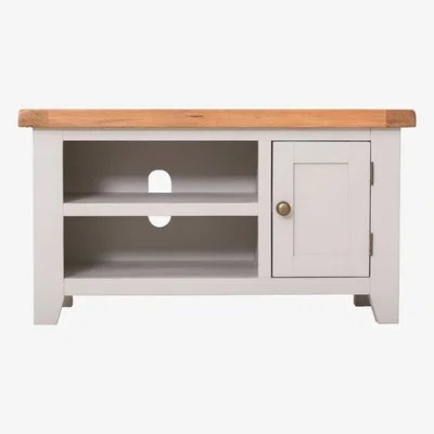 Chiltern Oak Furniture Hampshire Grey Painted Oak Small TV Unit