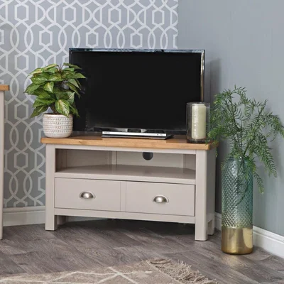 Chiltern Oak Furniture Rutland Painted Oak Corner TV Unit