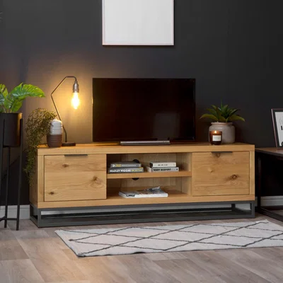 Chiltern Oak Furniture Urban Industrial Oak Large TV Unit