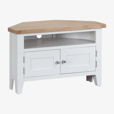 Chiltern Oak Furniture Suffolk White Painted Oak Corner TV Unit