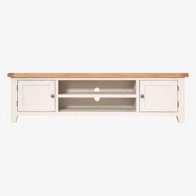 Chiltern Oak Furniture Hampshire Ivory Painted Oak Extra Large TV Unit