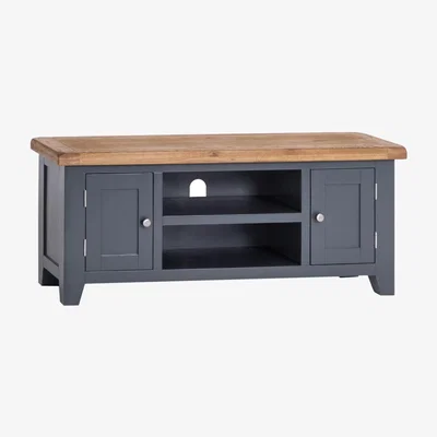 Chiltern Oak Furniture Hampshire Blue Painted Oak Large TV Unit
