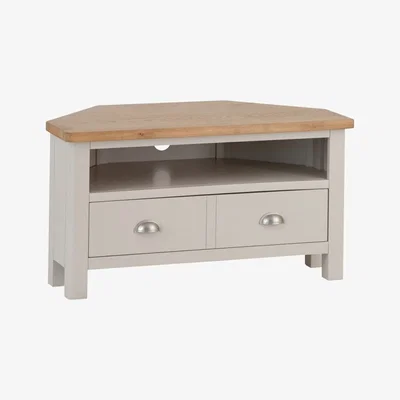 Chiltern Oak Furniture Rutland Painted Oak Corner TV Unit