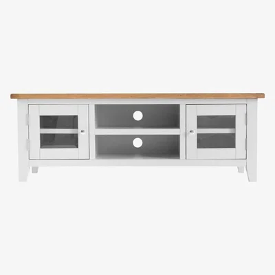 Chiltern Oak Furniture Chester White Painted Oak Large TV Unit