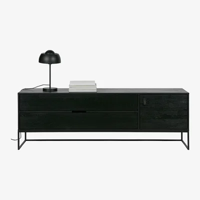 Cuckooland Silas Oak TV Unit in Black Night by Woood