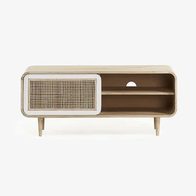 Cuckooland Gerald Mango Wood TV Stand with Sliding Door