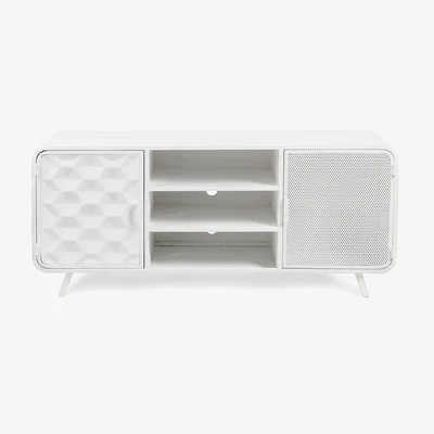 Cuckooland Wyatt White Metal TV Stand