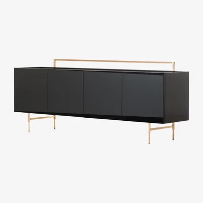 The Conran Shop 759S Trunk Low Cabinet in Black Gloss Lacquer & White Oiled Oak