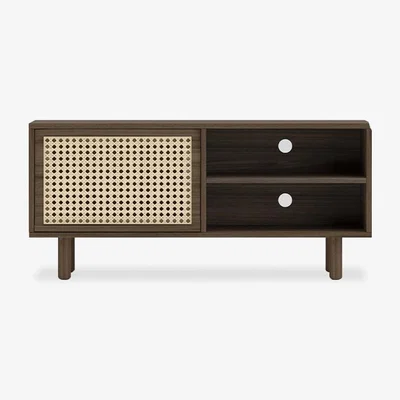 Cult Furniture Soller TV Stand, Walnut Effect & Cane