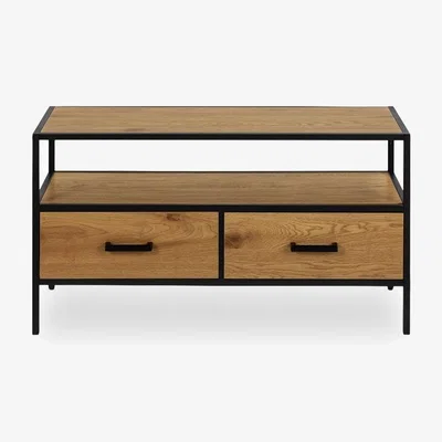 Cult Furniture £20 Off Seaford Open TV Stand, Oak & Black