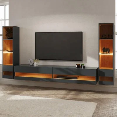 Dunelm Delta Extra Wide Open Shelf TV Unit for TVs up to 75"