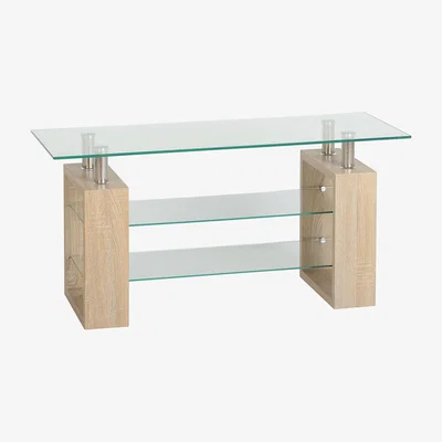 Dunelm Milan Glass TV Stand Natural