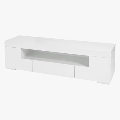 Dunelm Milano White TV Stand with LED Lights White