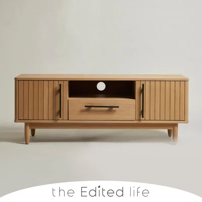 Dunelm Akina Oak Wide TV Stand Light Oak