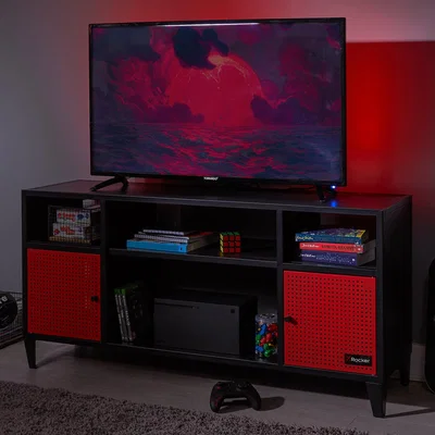 Dunelm X Rocker MESH TEK TV Media Cabinet Black