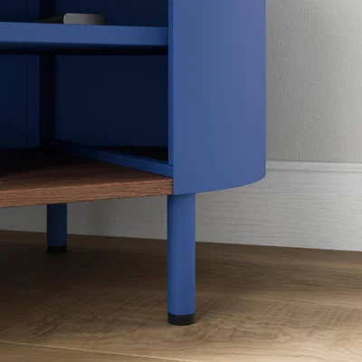 Dunelm Elements Griffin Compact Corner Tv Unit for Tvs Up To 42 Classic Blue