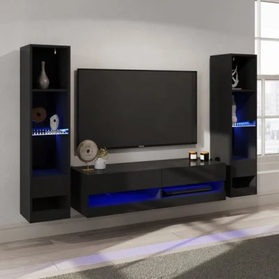 Dunelm Return - Galicia Standard TV Unit with Shelving for TVs up to 46", Black