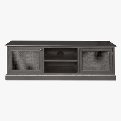 Dunelm Lucy Cane Charcoal Wide TV Stand Charcoal