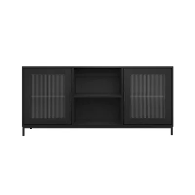 Dunelm Maddox TV Unit for TVs up to 55, Matte Black Black