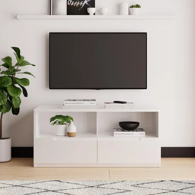 Dunelm Larson TV Unit White White