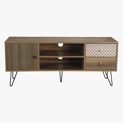 Dunelm Casablanca TV Stand Dark Wood (Brown)