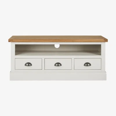 Dunelm Compton Ivory Large TV Stand Cream and Brown