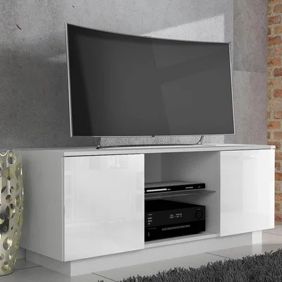 Dunelm Lima White High Gloss TV Stand White