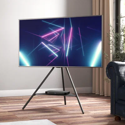 Dunelm Tiga Black Metal Tripod TV Stand Black