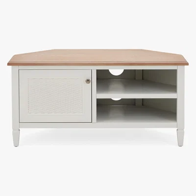 Dunelm Isabelle Cane Corner TV Stand Beige