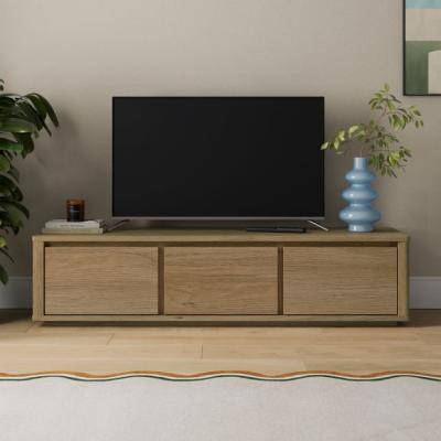 Dunelm Malik Wide TV Unit for TVs up to 55", Light Oak Effect