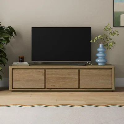 Dunelm Malik Wide TV Unit for TVs up to 55", Light Oak Effect