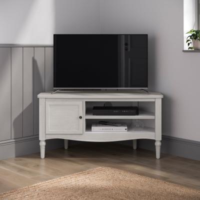 Dunelm Ariella Corner TV Unit, Warm Stone Stone