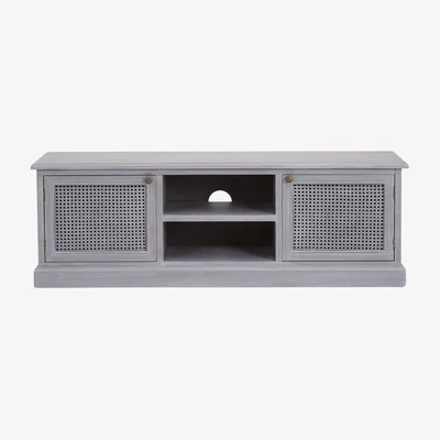 Dunelm Lucy Cane Grey Wide TV Stand Slate (Grey)