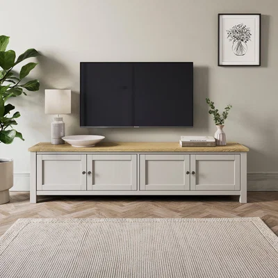 Dunelm Olney Extra Wide TV Unit, Stone Stone