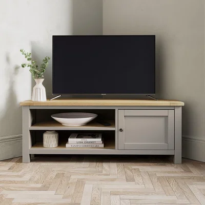Dunelm Olney Corner TV Unit Stone Beige